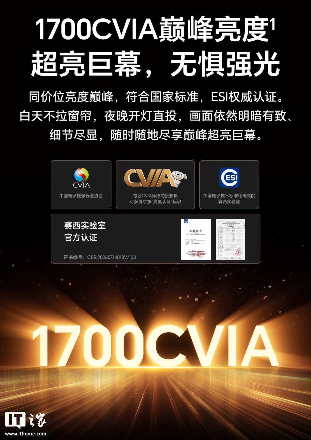 荣耀亲选 AI 投影仪 Ultra 今起首销:1700CVIA 亮度、自研全封闭光机 2.0 技术,国补价 1999 元